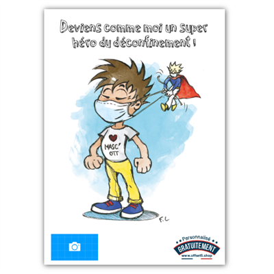 Visuel SUPER HERO MASQUÉ Personnalisable & Gratuit