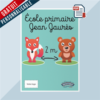PDF Personnalisable Gratuit "DISTANTICATION SOCIALE" animaux