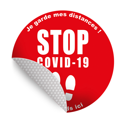 Adhésif STOP COVID Personnalisable
