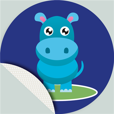 Adhésif distanciation sociale - Hippopotame