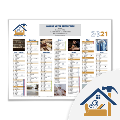 CALENDRIER DU MENUISIER FORMAT 21x27 - STYLE #2